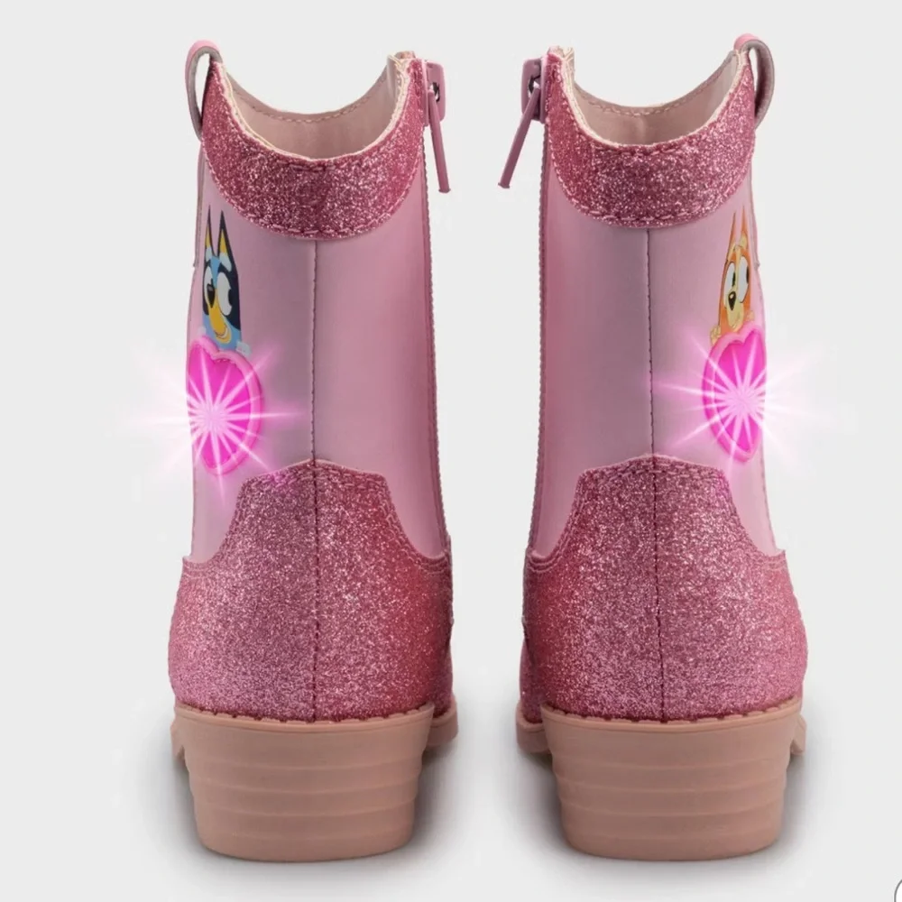 Toddler Girls Bluey Light Up Western Boots - Pink🌟RARE🌟